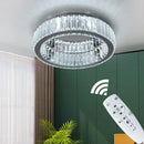 GobekUsa Big Crystal LED Circle Chandelier Ceiling Lamp, RC Dimmable for Bedroom Living Room