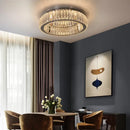 GobekUsa Big Crystal LED Circle Chandelier Ceiling Lamp, RC Dimmable for Bedroom Living Room