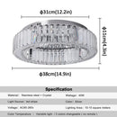 GobekUsa Big Crystal LED Circle Chandelier Ceiling Lamp, RC Dimmable for Bedroom Living Room