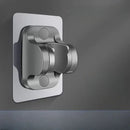 Modern silver & black adjustable shower holder bracket bathroom accessory by Decorbites