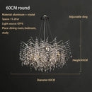 GobekUsa Crystal Chrome Chandelier: Luxury Pendant Lamp for Living Rooms, Villas, and Restaurants