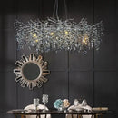 GobekUsa Crystal Chrome Chandelier: Luxury Pendant Lamp for Living Rooms, Villas, and Restaurants