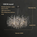 GobekUsa Crystal Chrome Chandelier: Luxury Pendant Lamp for Living Rooms, Villas, and Restaurants