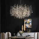 GobekUsa Crystal Chrome Chandelier: Luxury Pendant Lamp for Living Rooms, Villas, and Restaurants