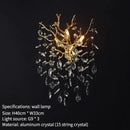 GobekUsa Crystal Pendant Chandelier Luxury LED Lighting Branch Design for Living and Dining Rooms