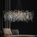 GobekUsa Crystal Pendant Chandelier Luxury LED Lighting Branch Design for Living and Dining Rooms