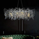 GobekUsa Crystal Pendant Chandelier Luxury LED Lighting Branch Design for Living and Dining Rooms