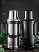 GobekUsa 2000ML Glass Liner Insulated Kettle with Folding Handle Thermos Cup
