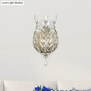 GobekUsa Modern Laurel Wall Light with Crystal Drop - Silver/Brass