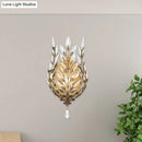 GobekUsa Modern Laurel Wall Light with Crystal Drop - Silver/Brass