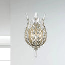 GobekUsa Modern Laurel Wall Light with Crystal Drop - Silver/Brass