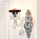 GobekUsa Modern Crystal Wall Sconce with Silver Candle Design - Ideal for Bedroom Lighting