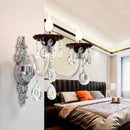 GobekUsa Modern Crystal Wall Sconce with Silver Candle Design - Ideal for Bedroom Lighting