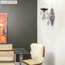 GobekUsa Modern Crystal Wall Sconce with Silver Candle Design - Ideal for Bedroom Lighting