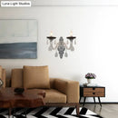 GobekUsa Modern Crystal Wall Sconce with Silver Candle Design - Ideal for Bedroom Lighting