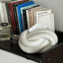 GobekUsa Ceramic Knot Tissue Box Paper Extractor Porcelain Napkin Holder Modern Decoration
