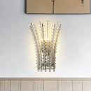 GobekUsa Modern Silver Bead Wall Mounted Light with Crystal Sconce - 3 Heads Bedside Lamp