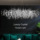 Modern Silver Crystal Chain Pendant Chandelier