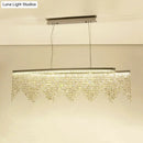GobekUsa Silver LED Crystal Island Pendant - Sleek and Contemporary Ceiling Suspension Lamp