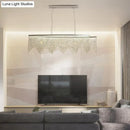 GobekUsa Silver LED Crystal Island Pendant - Sleek and Contemporary Ceiling Suspension Lamp