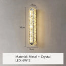 GobekUsa Crystal LED Wall Lamp Silver Sconces | Modern Nordic Design for Bedroom and Dining Room