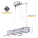 GobekUsa Crystal Oval Design LED Chandelier: Modern Large Pendant Light for Living Room & Bedroom