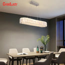 GobekUsa Crystal Oval Design LED Chandelier: Modern Large Pendant Light for Living Room & Bedroom
