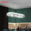 GobekUsa Crystal Oval Design LED Chandelier: Modern Large Pendant Light for Living Room & Bedroom