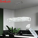GobekUsa Crystal Oval Design LED Chandelier: Modern Large Pendant Light for Living Room & Bedroom