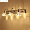 GobekUsa Modern Petal Clear Glass Vanity Light Fixture with Gooseneck Arm - 3 Lights, Silver Finish Wall Lighting