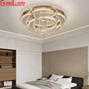 GobekUsa Crystal Raindrop Flowers Remote LED Chandelier Ceiling Light for Living Room