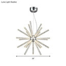 GobekUsa Modern Crystal LED Starburst Chandelier Pendant Light - 12.5"/18"/28" Wide, Clear Hanging Ceiling Fixture