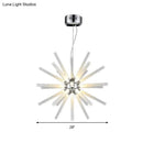 GobekUsa Modern Crystal LED Starburst Chandelier Pendant Light - 12.5"/18"/28" Wide, Clear Hanging Ceiling Fixture