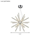 GobekUsa Modern Crystal LED Starburst Chandelier Pendant Light - 12.5"/18"/28" Wide, Clear Hanging Ceiling Fixture
