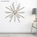 GobekUsa Modern Crystal LED Starburst Chandelier Pendant Light - 12.5"/18"/28" Wide, Clear Hanging Ceiling Fixture