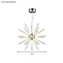 GobekUsa Modern Crystal LED Starburst Chandelier Pendant Light - 12.5"/18"/28" Wide, Clear Hanging Ceiling Fixture