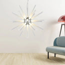 GobekUsa Modern Crystal LED Starburst Chandelier Pendant Light - 12.5"/18"/28" Wide, Clear Hanging Ceiling Fixture