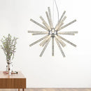 GobekUsa Modern Crystal LED Starburst Chandelier Pendant Light - 12.5"/18"/28" Wide, Clear Hanging Ceiling Fixture