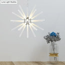 GobekUsa Modern Crystal LED Starburst Chandelier Pendant Light - 12.5"/18"/28" Wide, Clear Hanging Ceiling Fixture