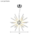 GobekUsa Modern Crystal LED Starburst Chandelier Pendant Light - 12.5"/18"/28" Wide, Clear Hanging Ceiling Fixture