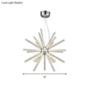 GobekUsa Modern Crystal LED Starburst Chandelier Pendant Light - 12.5"/18"/28" Wide, Clear Hanging Ceiling Fixture