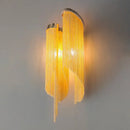 GobekUsa Modernist Aluminum Wall Light Sconce with Tassel Chain - 2 Bulbs Wall Mounted Lamp for Living Room