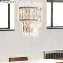 GobekUsa Contemporary Brass/Chrome Tiered Sconce Light - 3-Light Crystal Wall Mounted Lighting for Dining Room