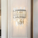 GobekUsa Contemporary Brass/Chrome Tiered Sconce Light - 3-Light Crystal Wall Mounted Lighting for Dining Room