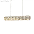 GobekUsa Modern Crystal Tube Island Light with 6/8 Bulb Suspension - Clear and Stylish
