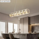 GobekUsa Modern Crystal Tube Island Light with 6/8 Bulb Suspension - Clear and Stylish
