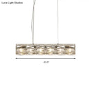 GobekUsa Modern Crystal Tube Island Light with 6/8 Bulb Suspension - Clear and Stylish