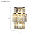 GobekUsa Contemporary Wall Mounted Crystal Cylinder Sconce Light - 3 Silver Lights