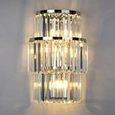 GobekUsa Contemporary Wall Mounted Crystal Cylinder Sconce Light - 3 Silver Lights