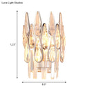 GobekUsa Modern Silver Double-Layered Wall Sconce with Clear Crystal Accents - 2 Lights